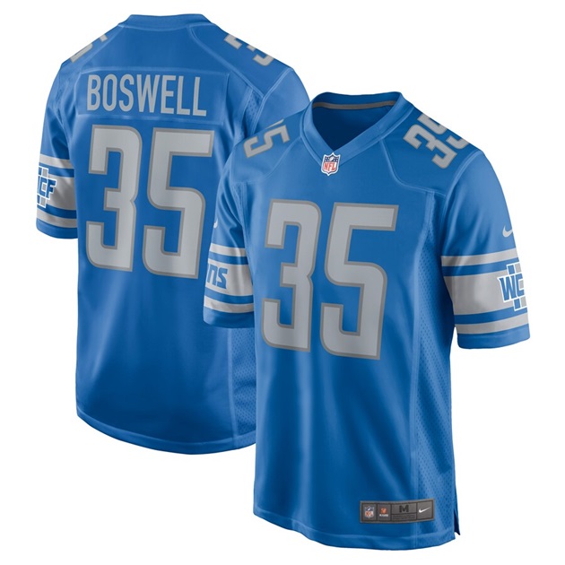 mens nike cedric boswell blue detroit lions player game jersey